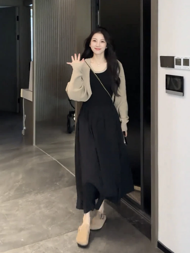 Dresses Womens Teen Winter Long-Sleeved Boho Cottagecore Fairycore Florals Blossom Daisy Petal Rural Christmas Hollow Out Autumn