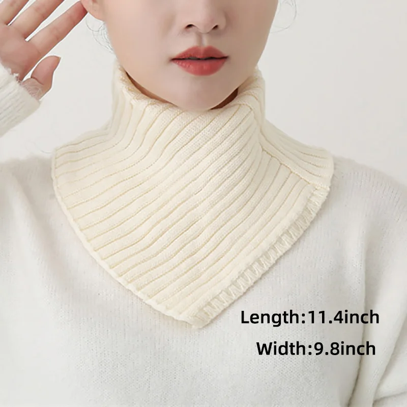 Outdoor Neck Guard Scarf Neckerchief Winter Knit Neck Cover Thicker Warm Neckerchief Unisex Lining Wool Soft High Collar