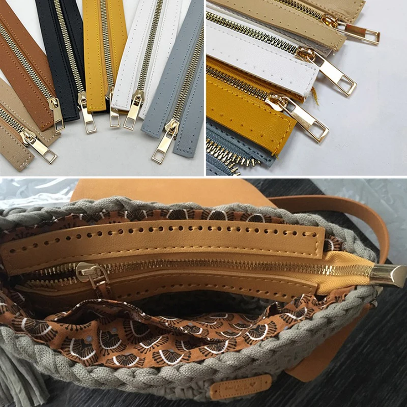 1PC 30cm Metal Zipper Custom DIY Zipper For Woven Bag Hardware PU Leather Zipper Sewing Accessories For Clothes Shoes Supplies