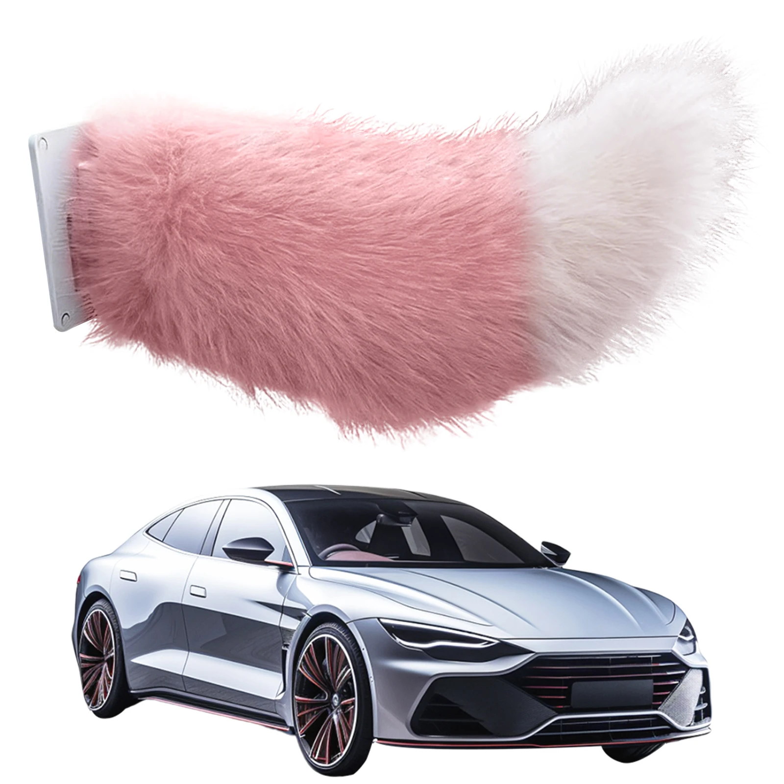 Remote Control Electric Car Tail Rechargeable Cute Fuzzy Moving Tails Plush Wagging Cars Tail for Car Exterior Decoration