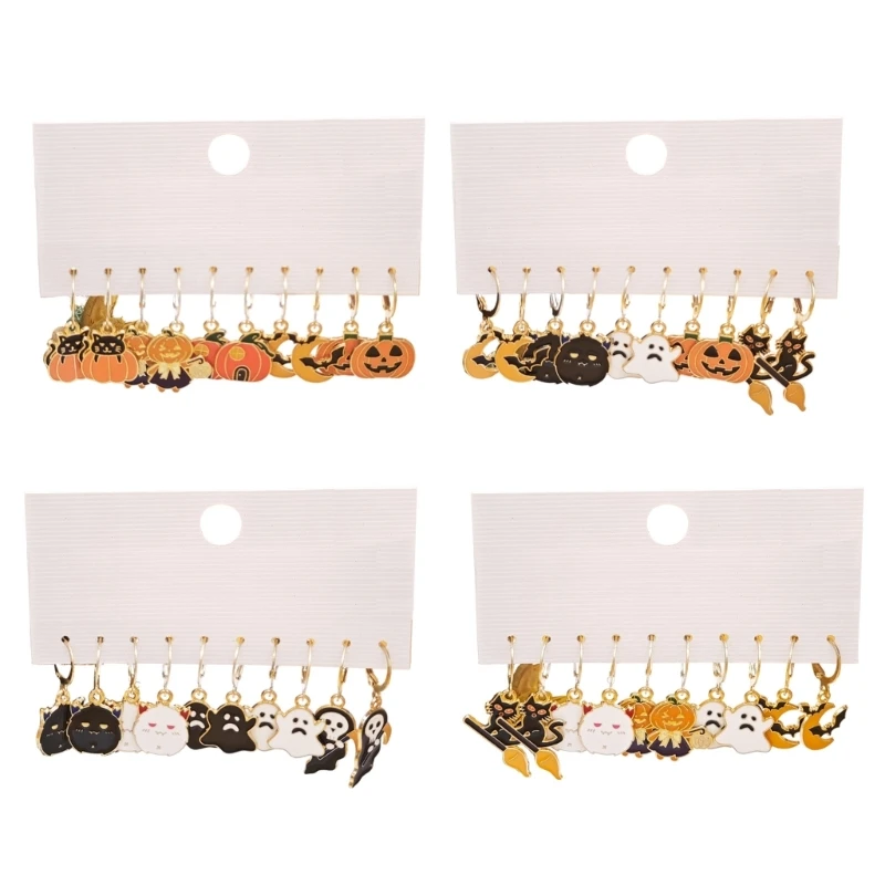 Halloween Parties Earring Adornment Stylish Halloween Themed Earring Assortment for Daily Wear and Special Occasions