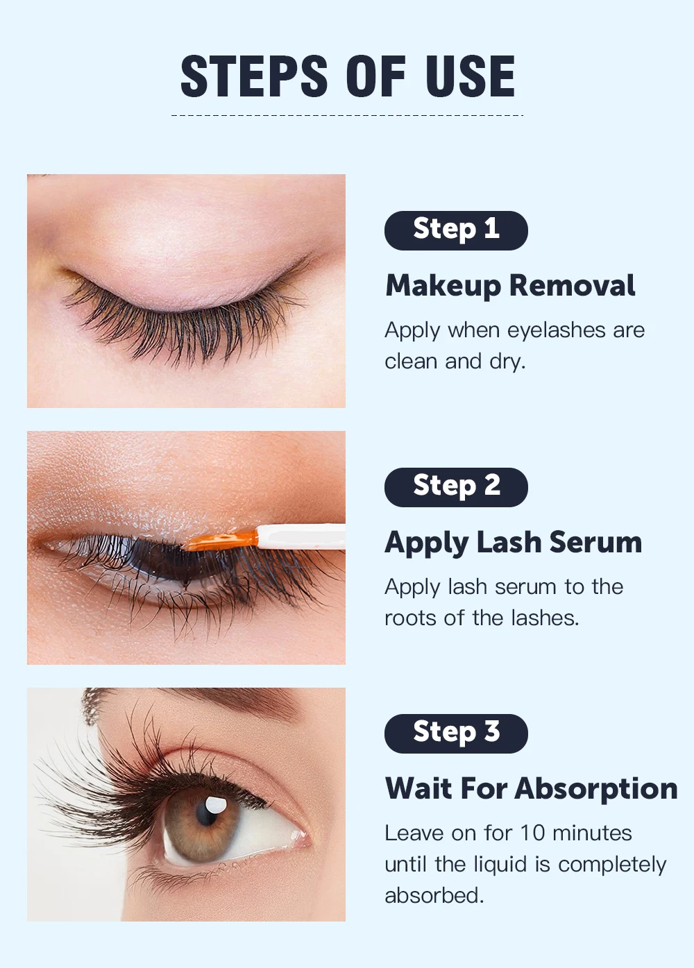 QIBEST Wimpernwachstumsserum Feuchtigkeitsspendendes Flüssiges Wimpernserum Verlängerndes Make-up Volleres Augenbrauenserum Wimpern-Kosmetik – Detail 10