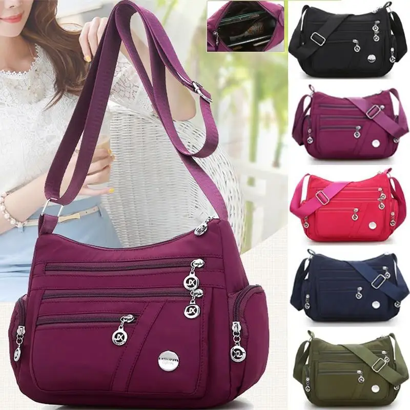 Fashion Women Single Shoulder Bag Crossbody Bag Casual Handbags Messenger Bag Waterproof Nylon Case