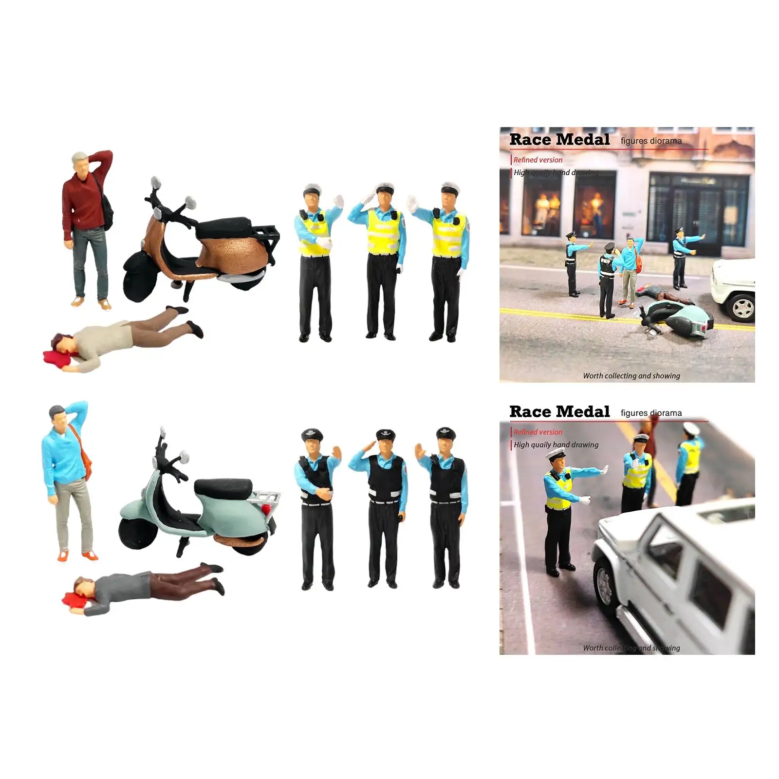 

Диорама 1/64 Scene Traffic Accident Модель S Масштаб Окрашенные фигурки для макета