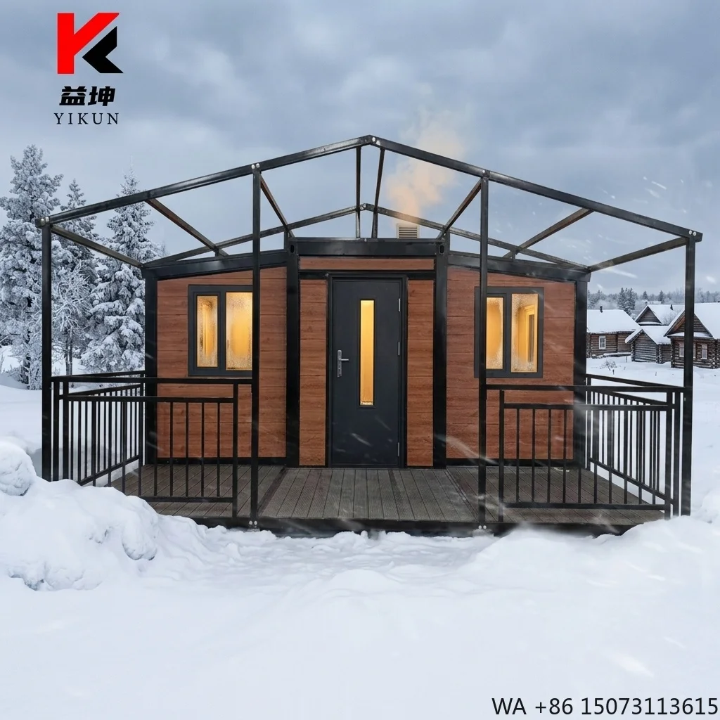 Custom Modern Expandable Prefabricated Container House for Office Villa Kitchen & Bathroom Use