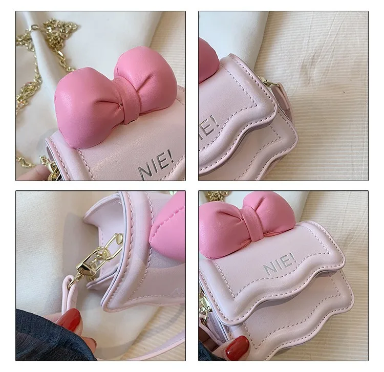 Neuankömmling Korea Stil Prinzessin Bowknot Minit asche Kinder Mode Dekoration Mädchen Kette Umhängetasche Kinder Kleider tasche BM169