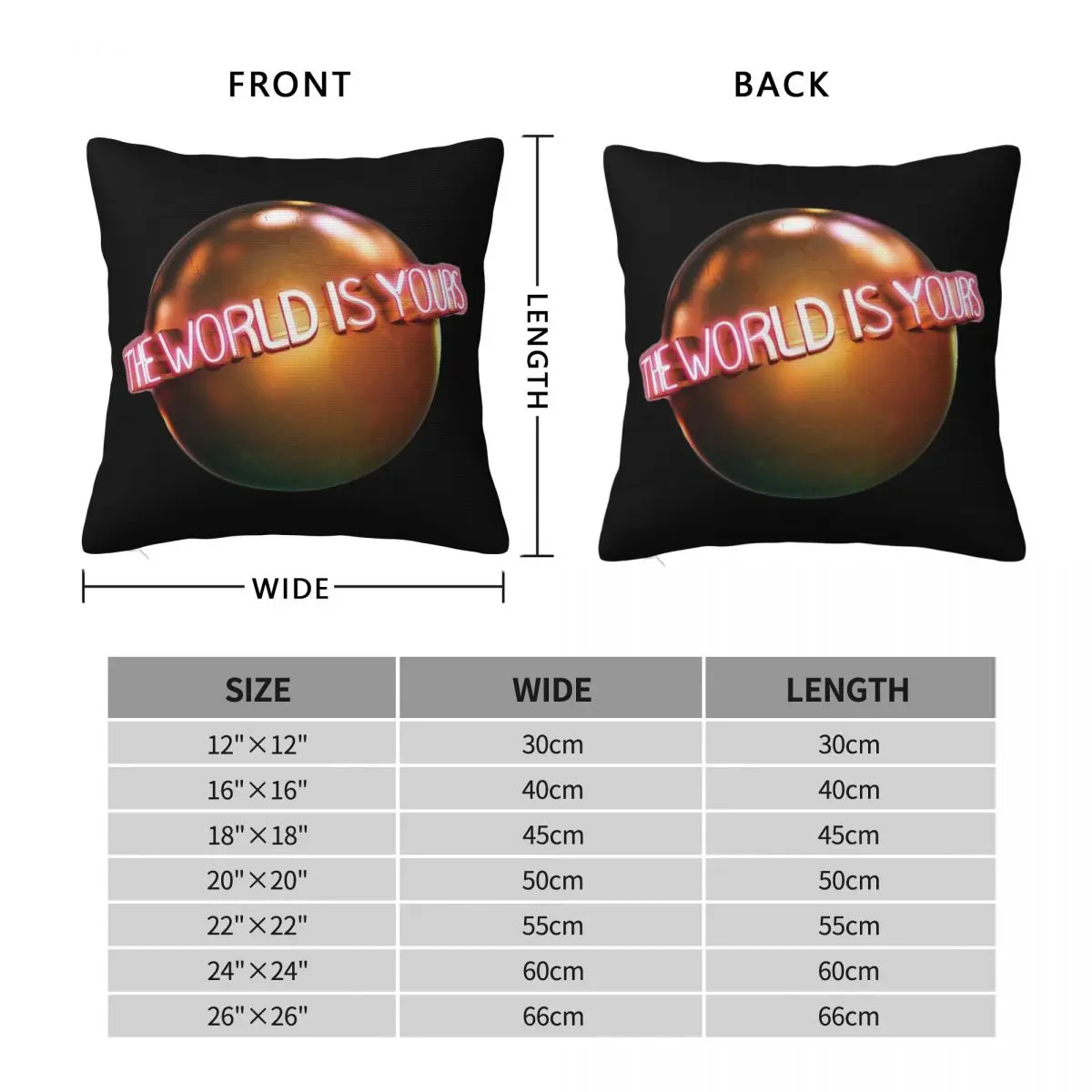 The World Is Yours Scarface Square Pillowcase Polyester Linen Velvet Pattern Zip Decor Car Cushion Cover