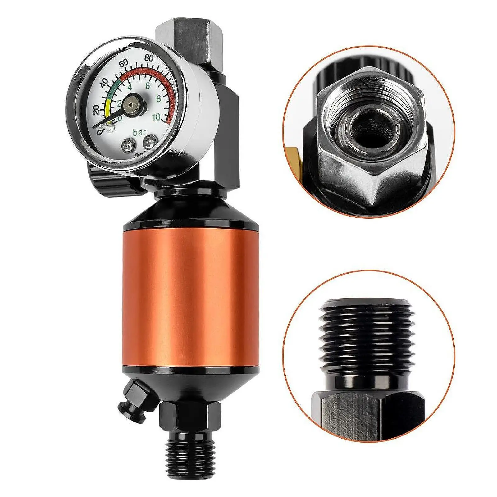 

1/4 Inch Thread Air Filter Regulator Spray Pressure Regulator Portable Paint Sprayer Accessory for Home Improvement