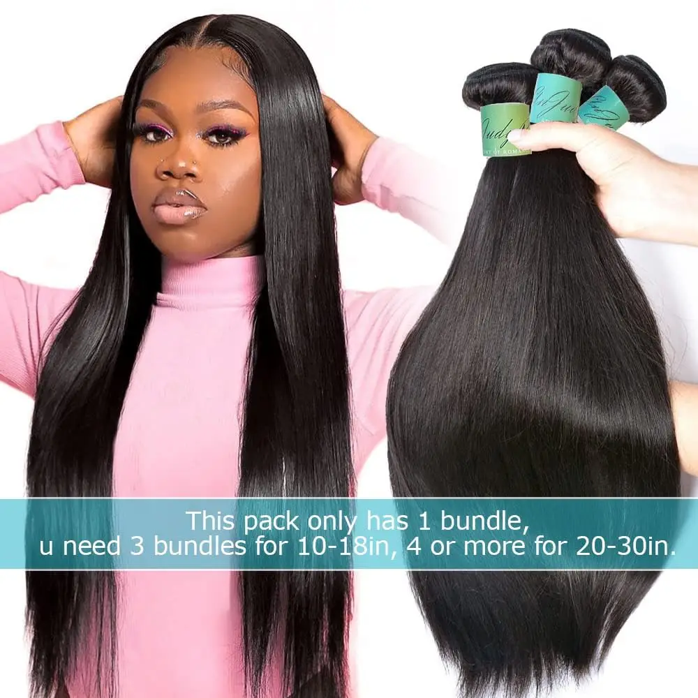 10A บราซิล Virgin ตรงผม 2/3/4 ชุด 18 20 22 24 นิ้ว 100% ที่ยังไม่ได้ Real Human Hair Bundles ตรงธรรมชาติ