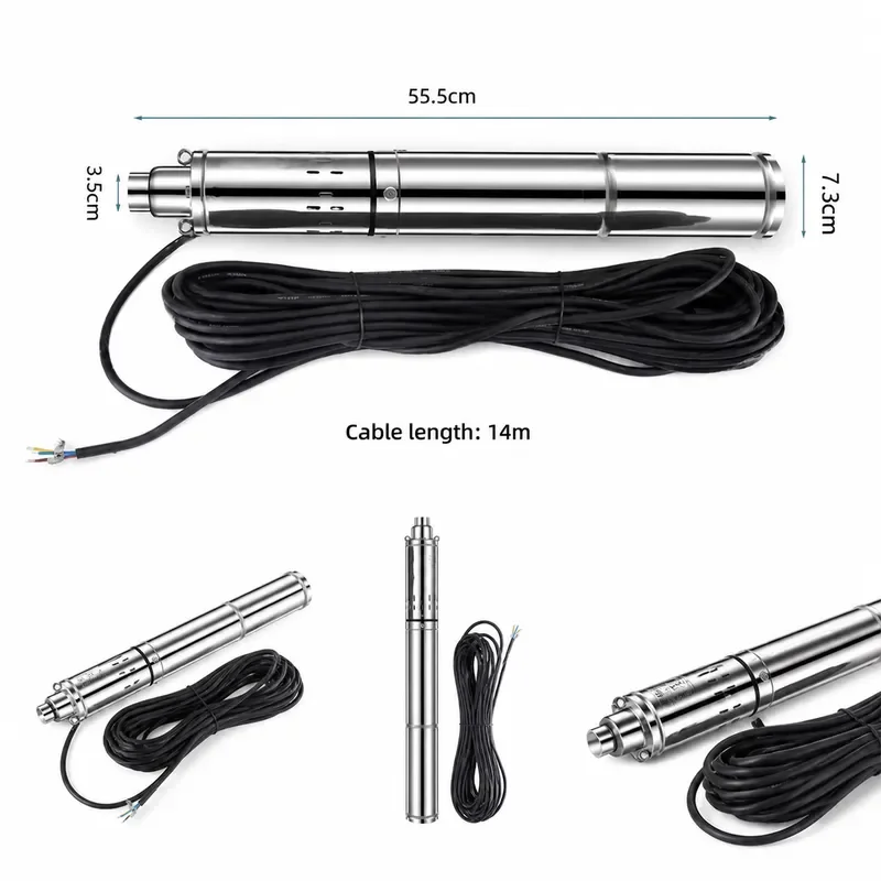 Electric High Head Screw Submersible Well Pump 220V Deep Water Borehole Stainless Steel Solar Compatible Irrigation System view 6