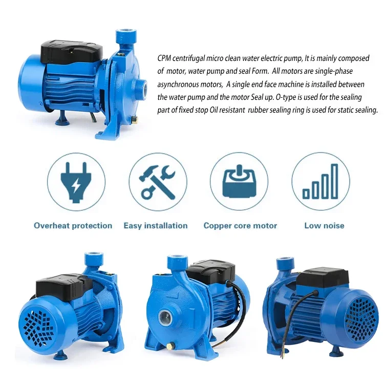 High Flow Circulating Centrifugal Pump CPM158, Agricultural Irrigation Pump, Quiet and Corrosion-resistant, Copper Impeller