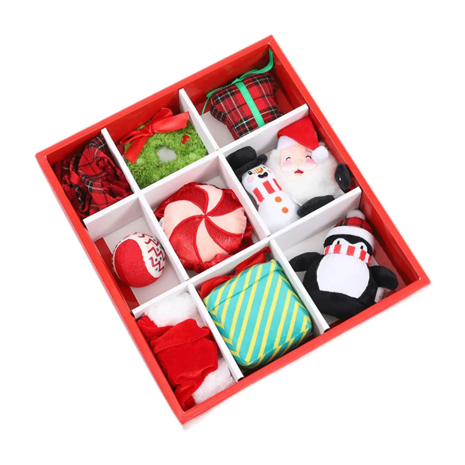 

10x Dog Christmas Toy Xmas Gift Pet Toy Soft Cute Plush Toy for Puppy Dogs