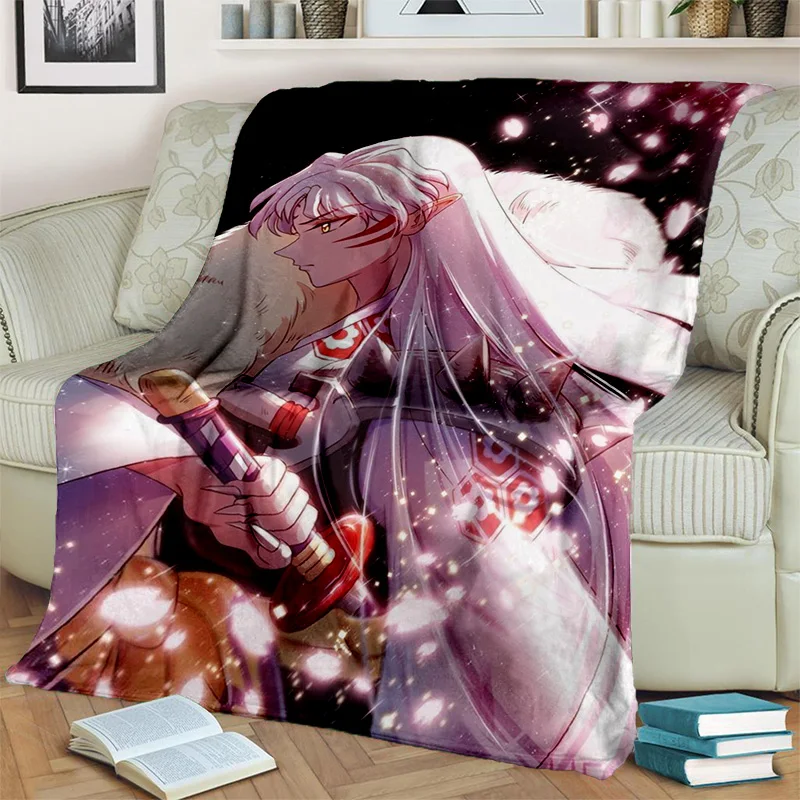 

3D Classics Inuyasha Anime Cartoon Blanket,Soft Throw Blanket for Home Bedroom Bed Sofa Picnic Travel Office Cover Blanket Kids