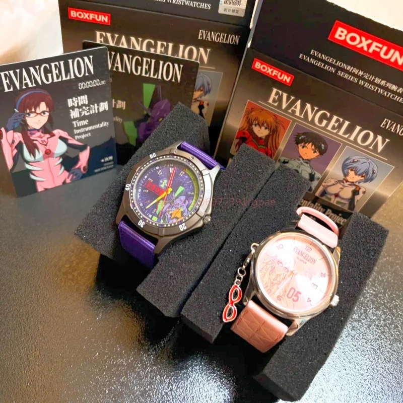 Alternative view of Reloj de pulsera Boxfun Evangelion Blind Box con diseño de anime, reloj de cuarzo de la serie Nerv para coleccionistas de anime adultos, uso diario informal.