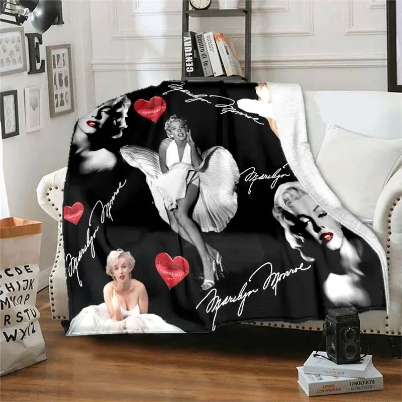 Marilyn Monroe Pattern Baby Blanket Cartoon Vintage Fashion Printed Throw Blankets Daily for Beds Soft Comfortable Birthday Gift