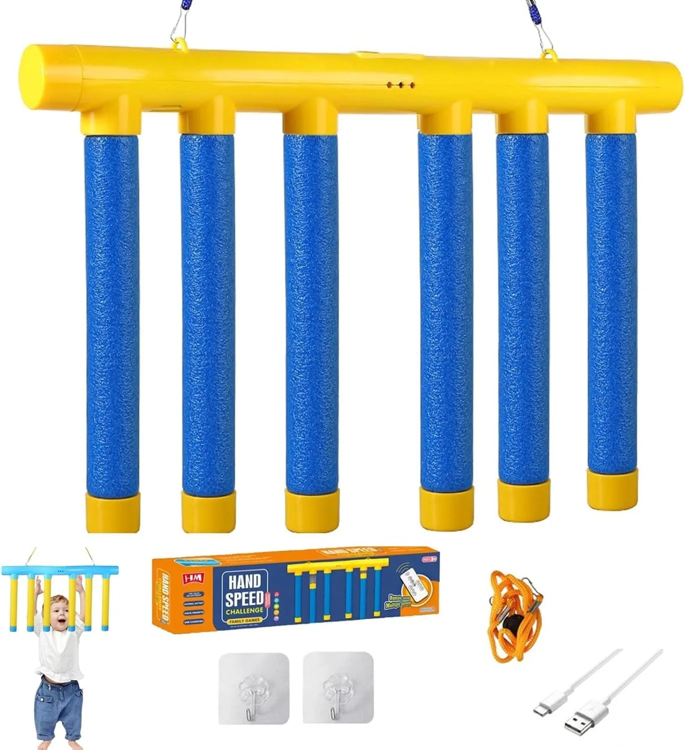 

Falling Sticks Game: USB Charging 1200mAh Battery with Adjustable Speed Modes - Portable Lightweight EVA Plastic for Reflex