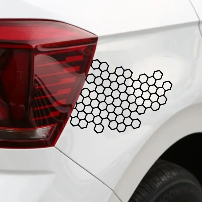 1/2/3/4Pcs Honeycomb Car Stickers Motorcycle Bike Electric Motorbike Body Decals Fashion Decoration Decor Tuning Headlamp