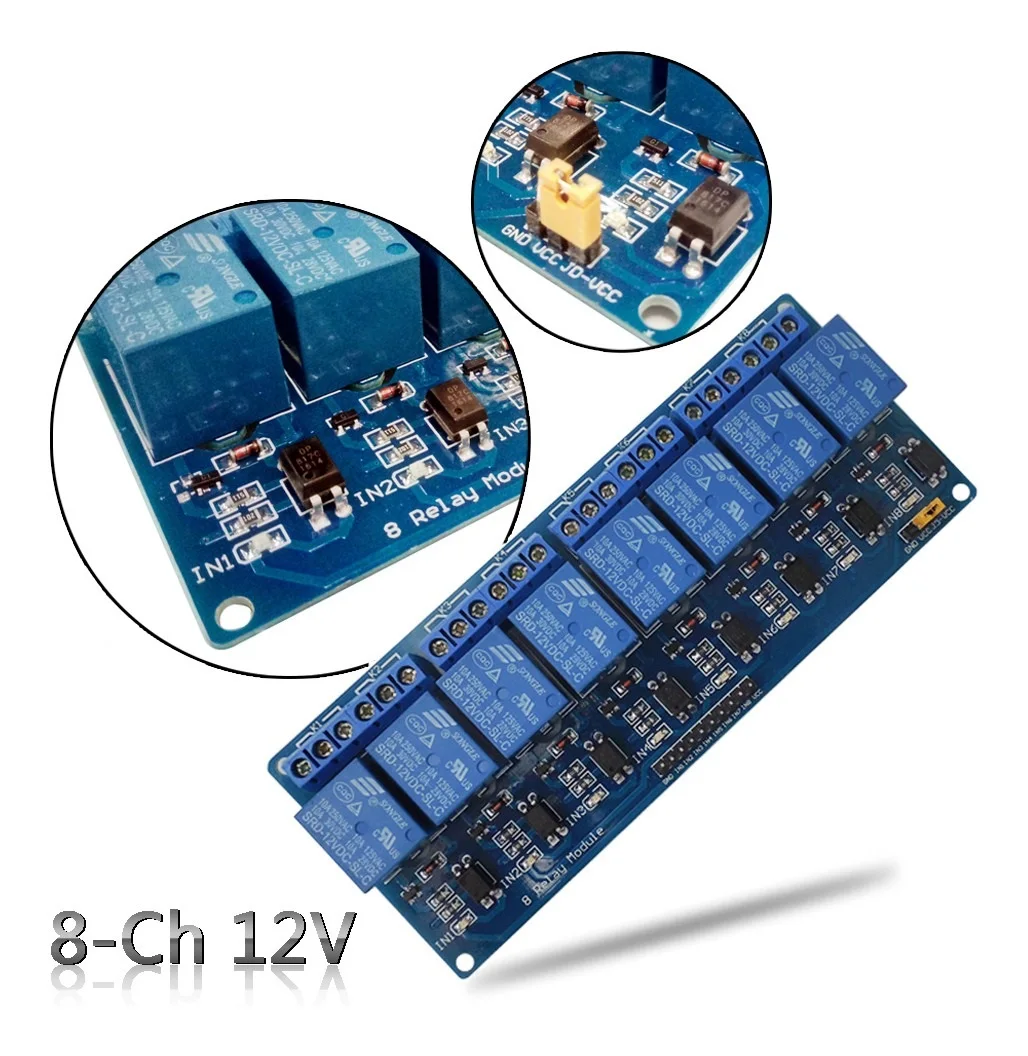 Module Relais Rele 12V 10A 8 Kanaals Arduino Arm Pic Avr Dsp Raspberry Sp