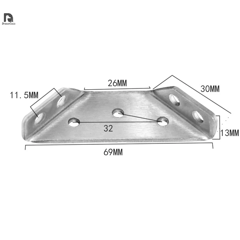 Soporte de estante de código de ángulo de trapecio, 5 piezas, sujetador con tornillo, abrazaderas de esquina, junta de acero inoxidable