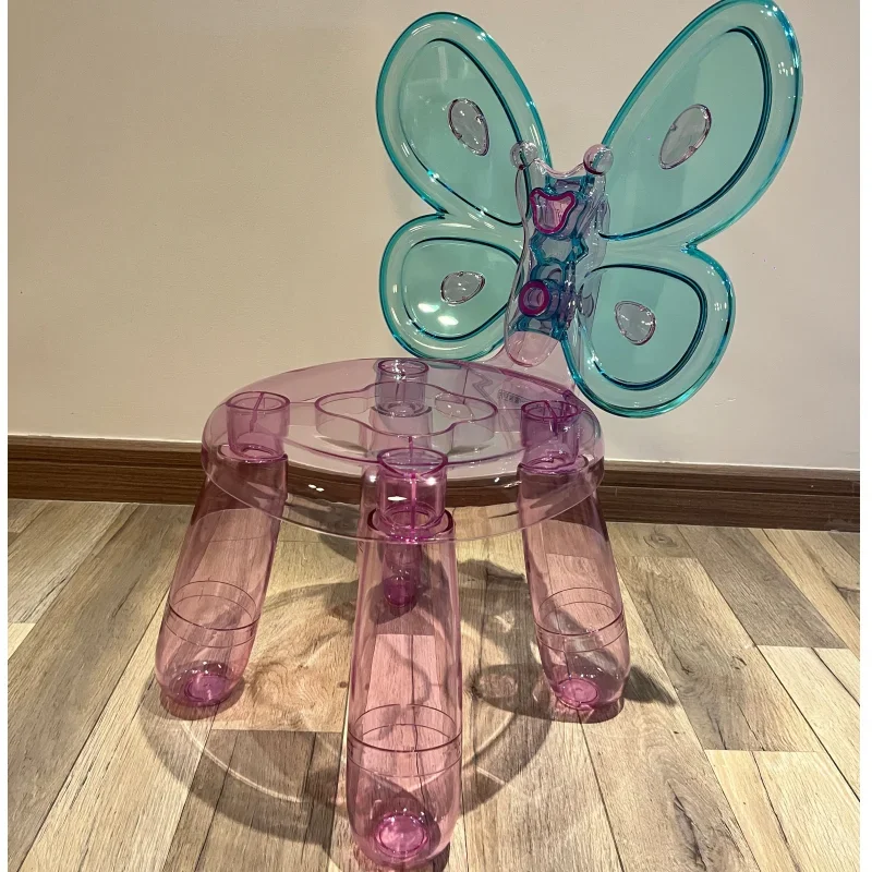 Silla alta de bebé con diseño de mariposa, regalo perfecto para el Día de los niños, muebles de aprendizaje, silla de princesa y taburete, sillas de