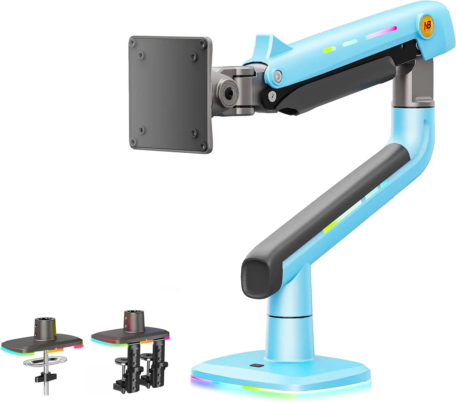 

Monitor Arm for 32-60 Inch Screens, VESA 75/100, Heavy Duty, RGB Light, Adjustable