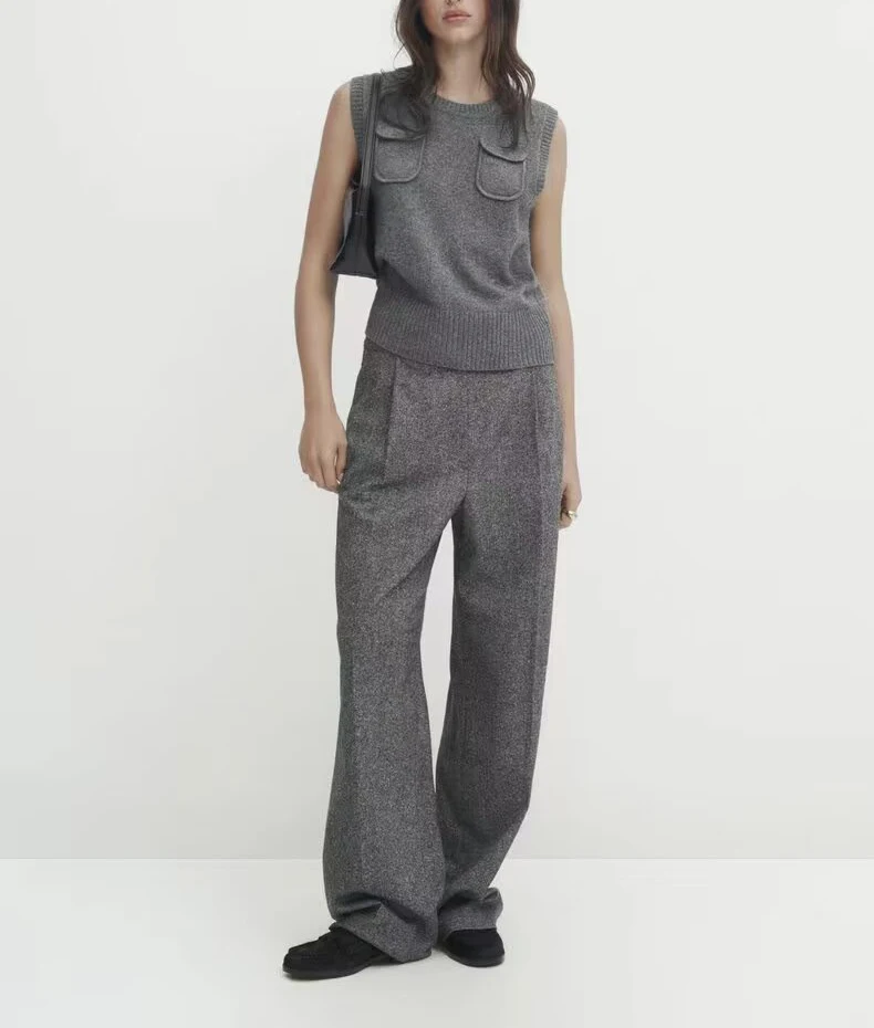 سترة نسائية جديدة للربيع بنمط كاجوال مريح، مصنوعة من الألياف المختلطة المحبوكة، ملابس داخلية من البوليستر بطول عادي وبدون أكمام #5