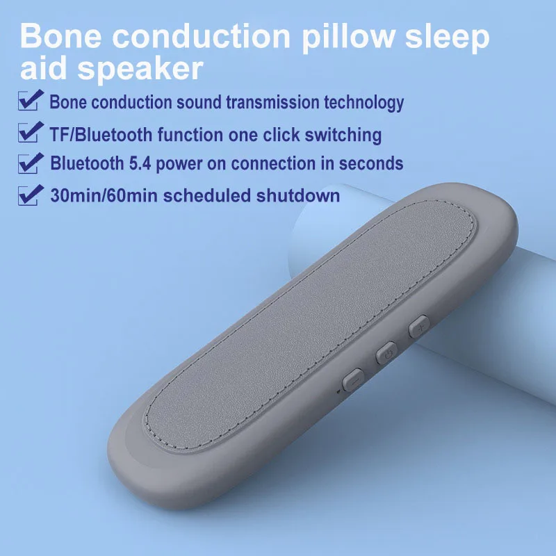 Bluetooth 5.4 Под подушкой Динамик Костная проводимость Динамик Шумоподавление Стерео Музыкальный плеер со слотом для TF-карты Выключение по времени