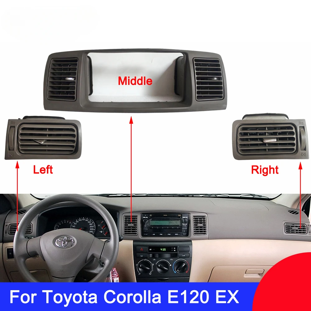 

Car A/C Air Conditioning Air Vent Outlet Panel Grille Cover Frame Fascia Replacement For TOYOTA Corolla EX Corolla E120 Dash Kit