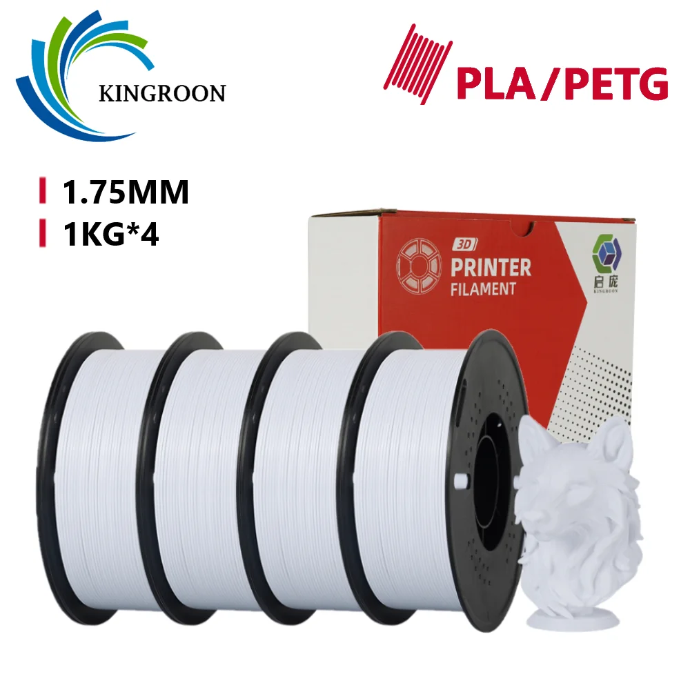 

Филамент KINGROON 4KG PLA/PETG 1.75 мм, катушка 1 кг, аккуратно намотанный, для большинства FDM-принтеров, быстрая доставка