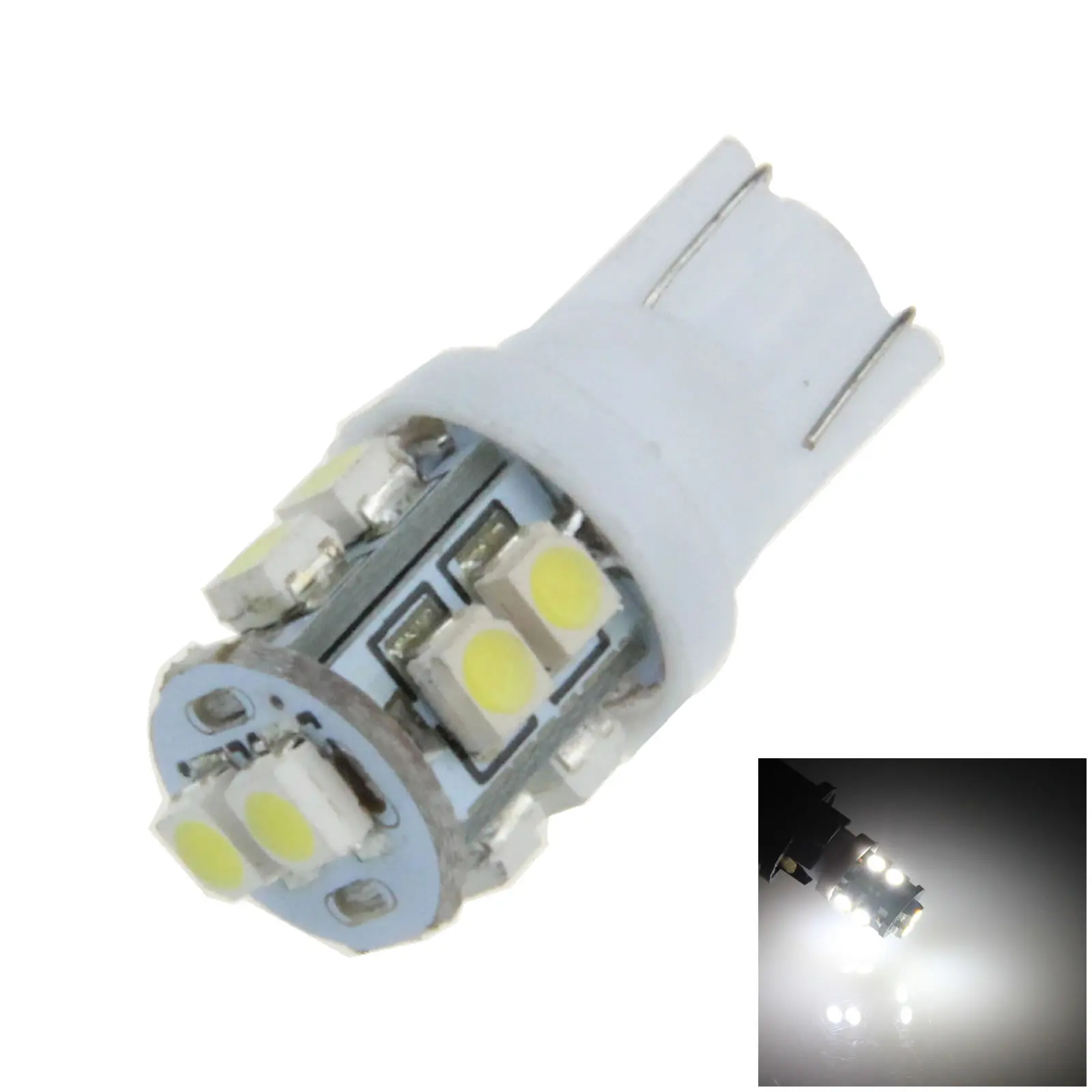 1x White Auto T10 W5W Interior (Map/Dome) Light 10 Emitters 3528 SMD LED 1252 2450 2652 A026