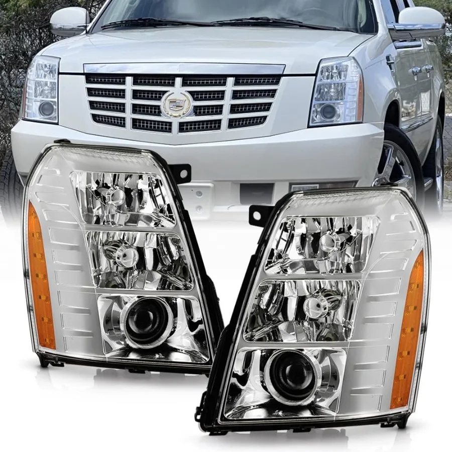 

Для HID ксеноновый тип 20072014 Cadillac Escalade заводской стиль проектор фары пара левый + правый с улучшенной яркой