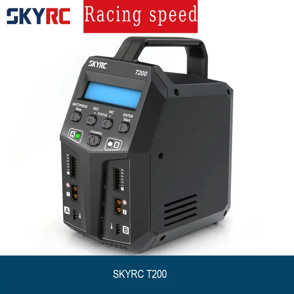 SKYRC T200 AC/DC Dual-Balancer-Ladegerät 2x100W 12A 1-6S LiPo LiHV für RC-Auto- und Drohnen-Akkus