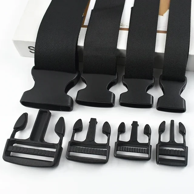 2/5/10/20Sets 10-50mm Webbing Strap Fastener Bag Plastic Release Buckles Belt Buckle Dog Collar Ribbon Closure Hook Clasp Clip 4