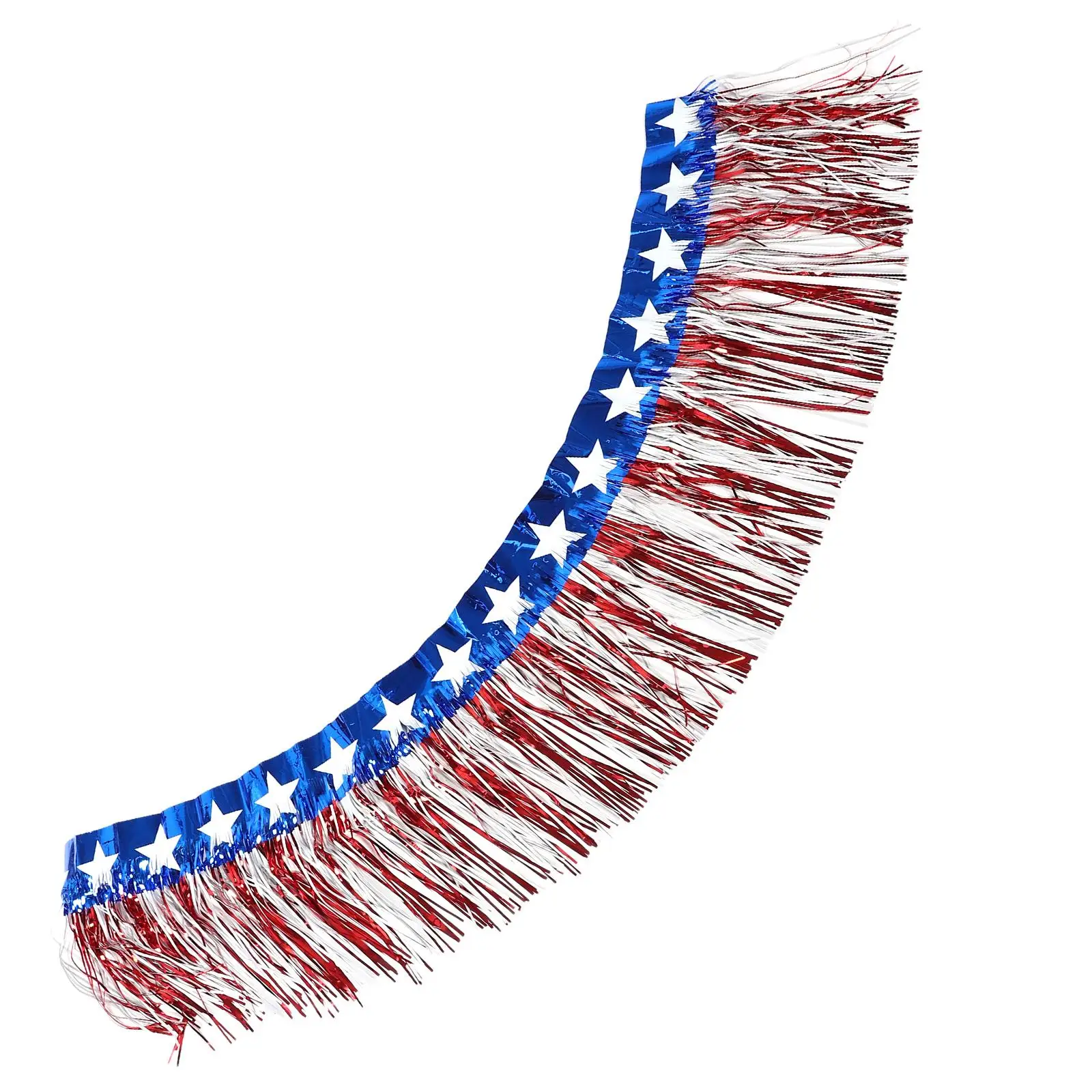 

Independence Day Flag Banner Party Decorations Metallic Tinsel Streamers Hanging Banners Decorations