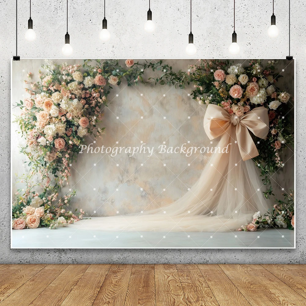 خلفيات استحمام الطفل الملونة الأزهار للصور ستارة لينة الانحناء المشهد الزفاف الديكور حفلة عيد ميلاد صورة خلفية
