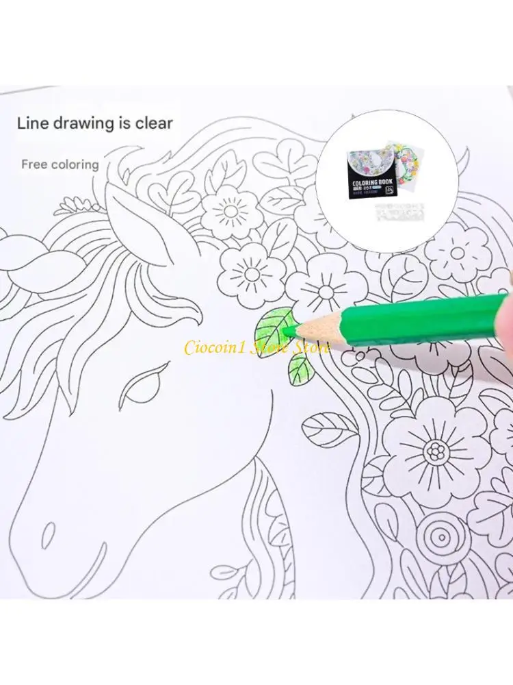 A3PC Pre-patterned Pages Portable Drawing Paper Pad For Kid Adult Doodling Coloring