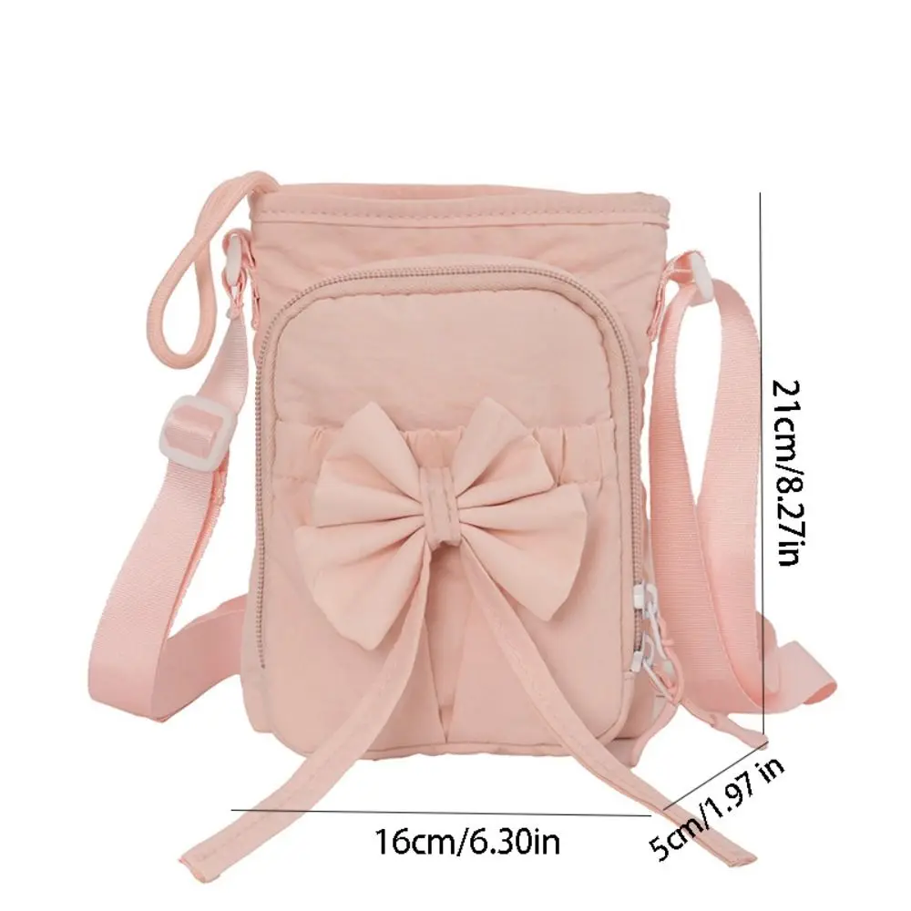 Nylon Rope Bow Drawstring Crossbody Bags Coin Pouch Casual Nylon Shoulder Bag Korean Style Solid Color Mobile Phone Bag Travel - view 5