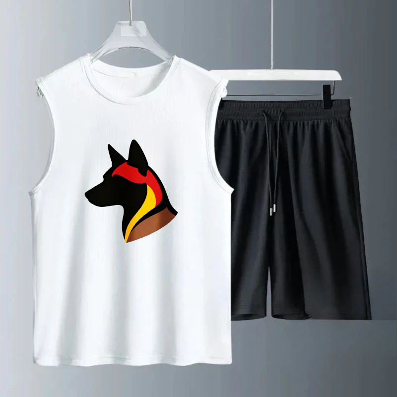 

Men's Tank top Sets Men summer clothing men's clothing set Fashion Short Sleeve+ Shorts drip clothing Polyester Breathable Summe