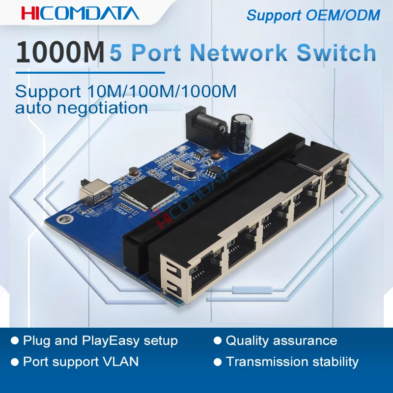 데스크탑 고속 이더넷 네트워크 스위치, 기가비트 LAN 허브, RJ45 이더넷 스위칭 Pcba, 1000M 미니 5 8 포트