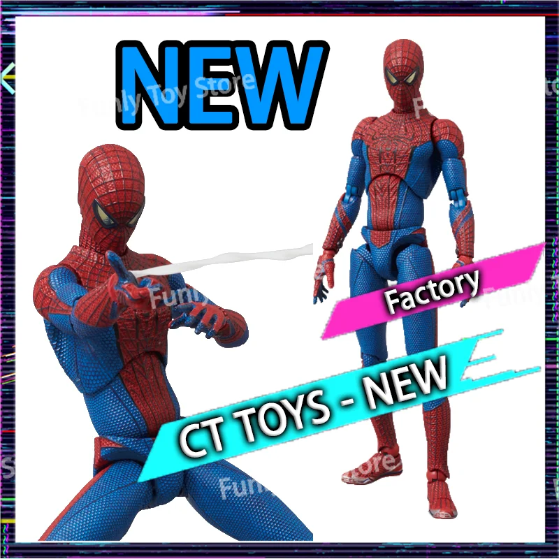 Ct Toys Spiderman Mafex 001 Peter Parker Andrew Garfield The Amazing Spider-Man Shf Anime Action Figure Figurine Customized Toys