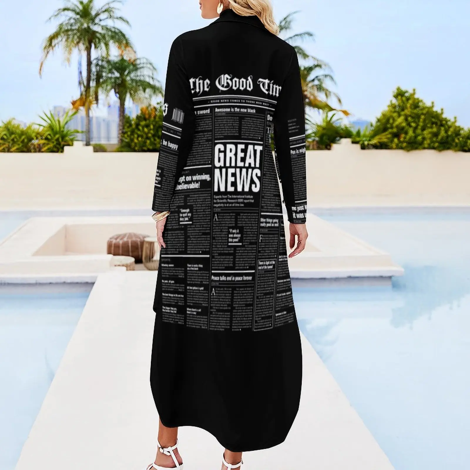 The Good Times Vol. 1, No. 1 REVERSED Long Sleeved Shirt Dress women's summer dress 2024 Summer dresses for women