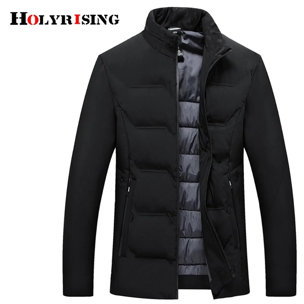 Holyrising Cazadora Hombre Invierno Slim Men Clothes Warm Winter Jacket Solid Cotton Jackets Male Shorts Zipper Coats 18591-5