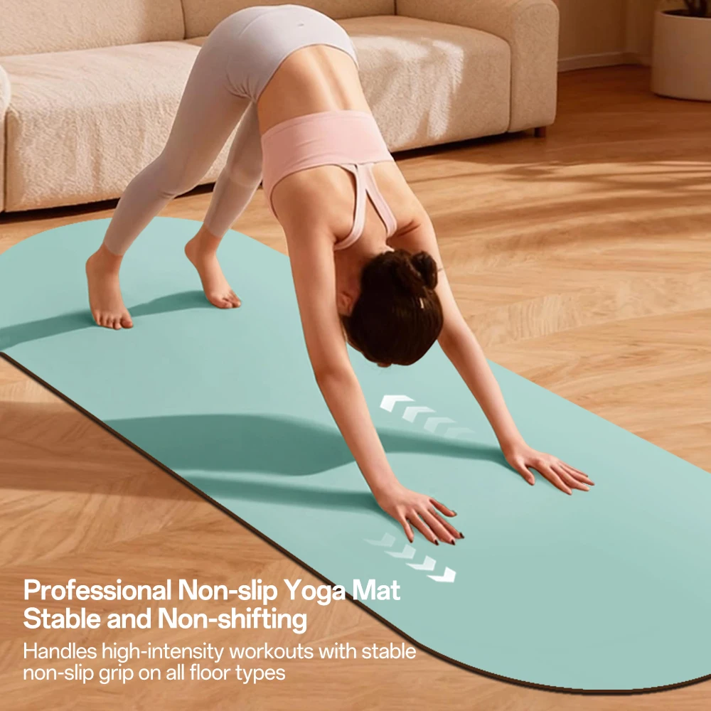 Oval Shape Natural Rubber Yoga Mat Colourful Eco Friendly Fitness Mat  Pilates PU Rubber Yoga Mat Non Slip