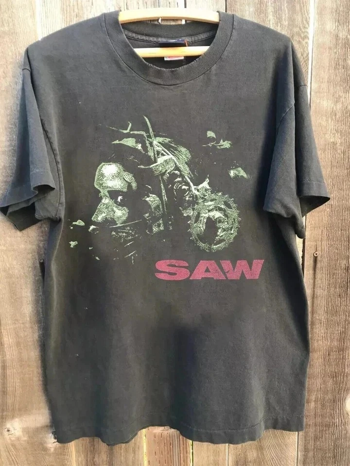 Sommer Damen Vintage Saw Jigsaw Movie T-Shirt aus Reiner Baumwolle, Atmungsaktiv, Kurzarm, Streetwear, Übergroß, Locker Geschnitten, Lässig – Detail 2