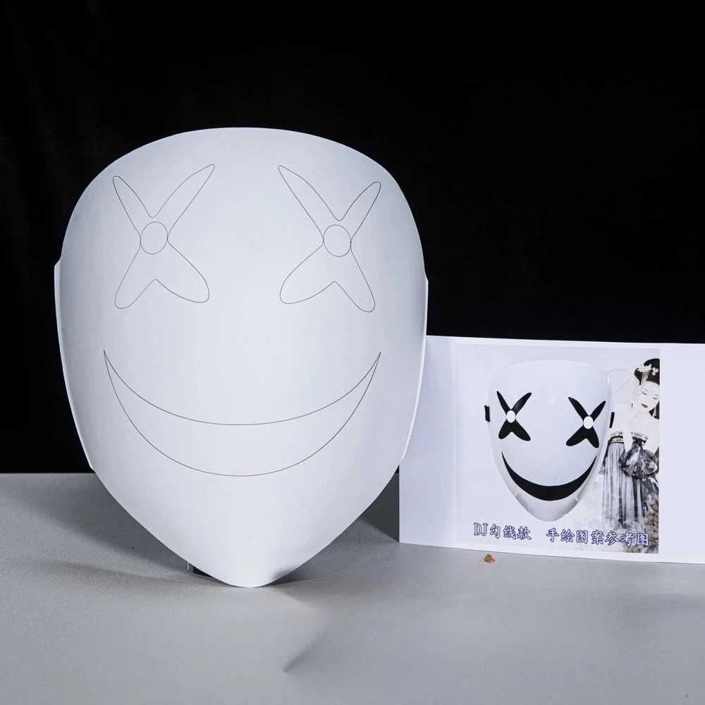 5PCS New Pure White Pulp Mask Peking Opera Mask Free Children's DIY Hand-painted Graffiti Pulp White Surface image 2