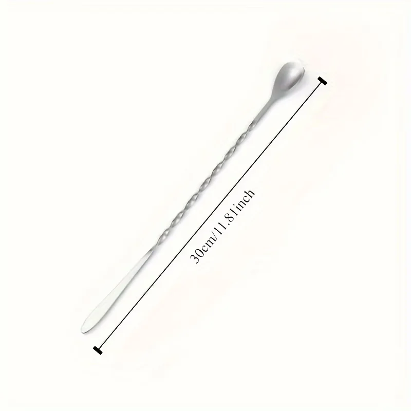 1PC Stainless Steel Cocktail Stirrer, Shiny Bar Spoon Ideal for Mixing and Layering Beverages, Must-Have Bartender Tool
