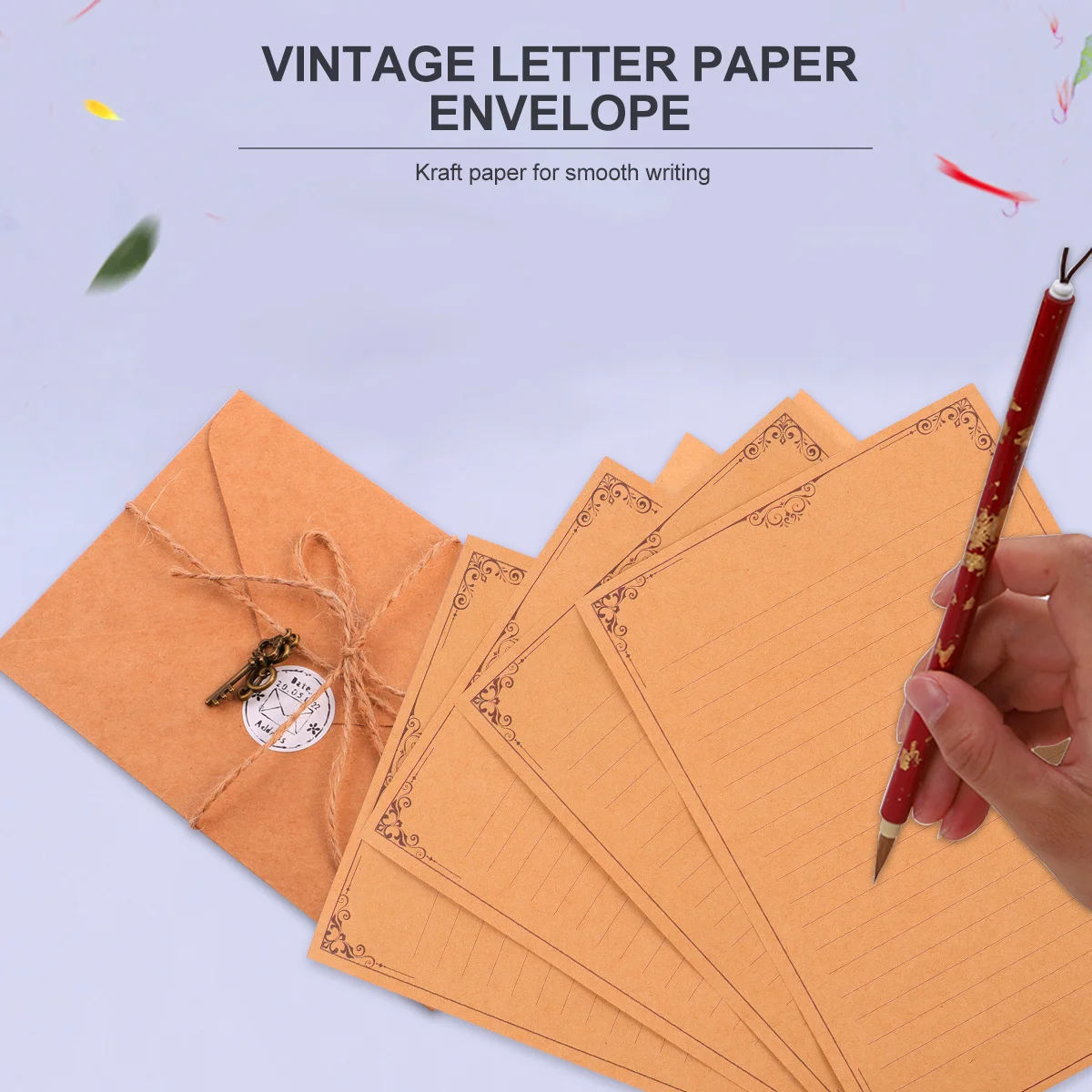 

1 set Letter Envelope Set A5 Kraft Stationery Retro Writing Paper For Wedding Festival Office Gift Note Paper