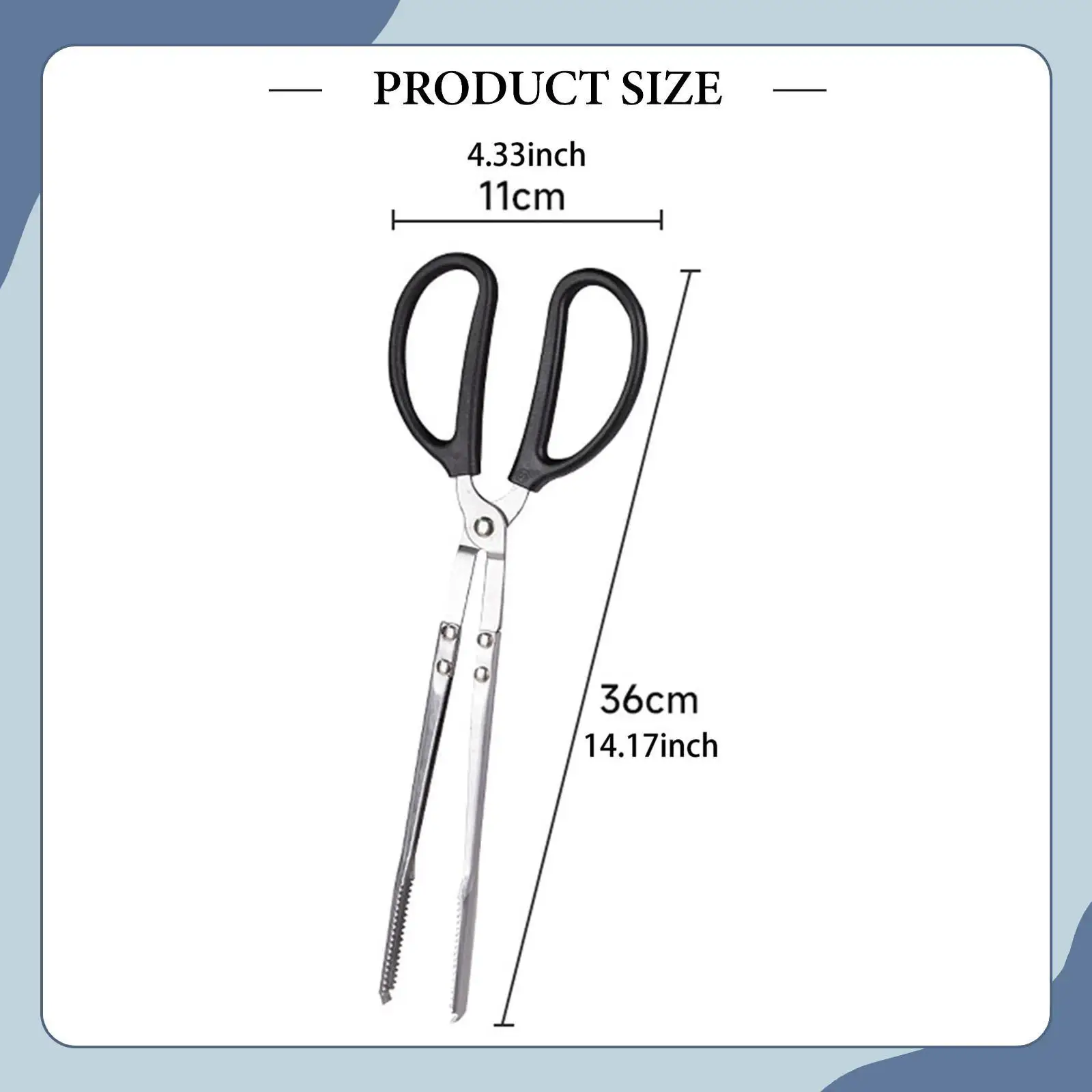 Charcoal Pick up Tool Stainless Steel Multifunctional Scissor Tongs Firewood Picker Garbage Clips for BBQ Camping Barbecue