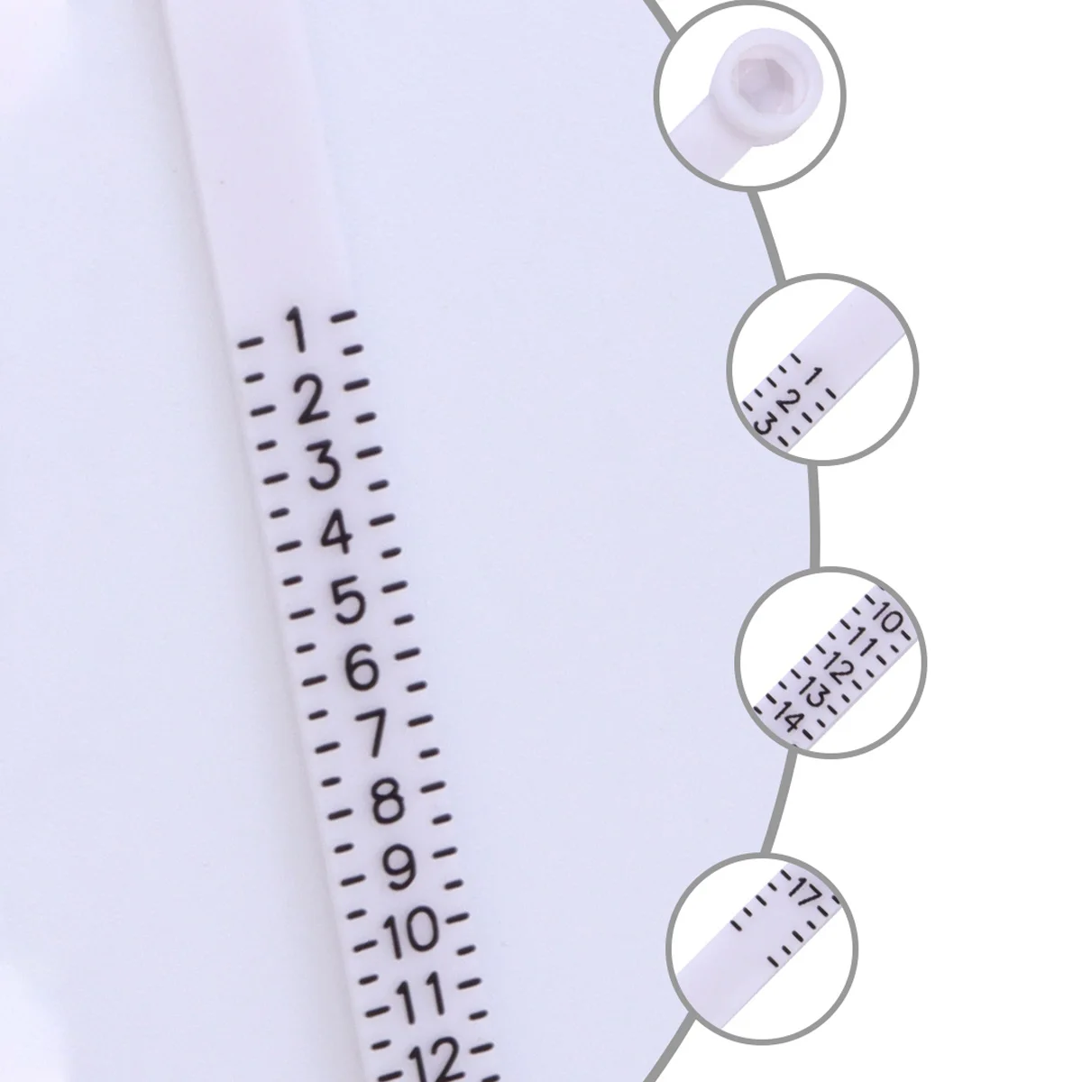 

Ring Gauge Jewelry Sizer for DIY Measurement Accurate Printing Lightweight Portable Rings Size Adjuster Plastic Wedding Birthday