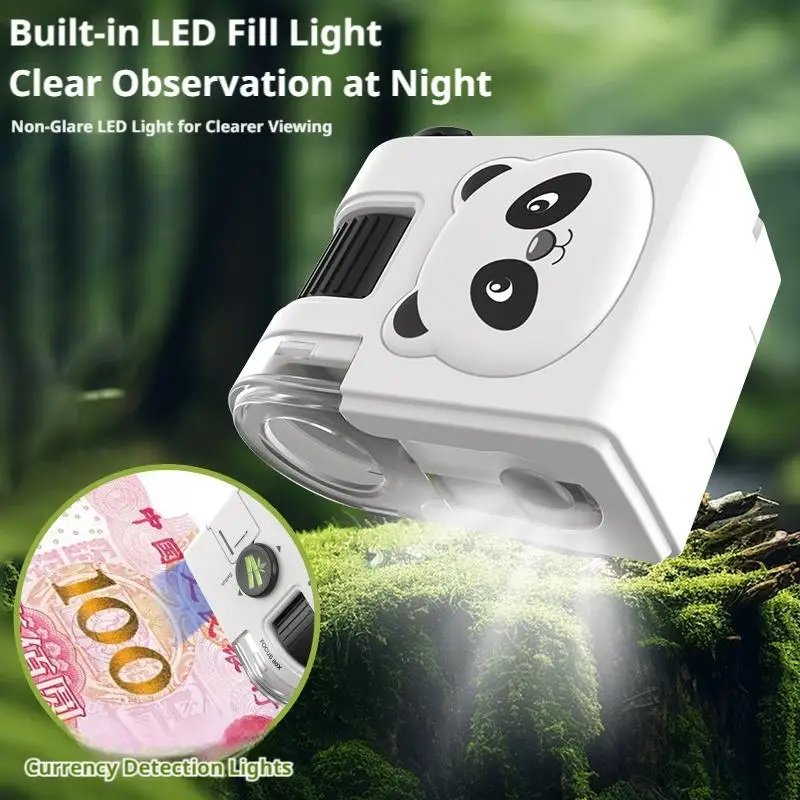 80x Mini Microscope with LED Flashlight Portable Microscope Pocket Microscope Christmas Birthday Gifts for Girls&Boys